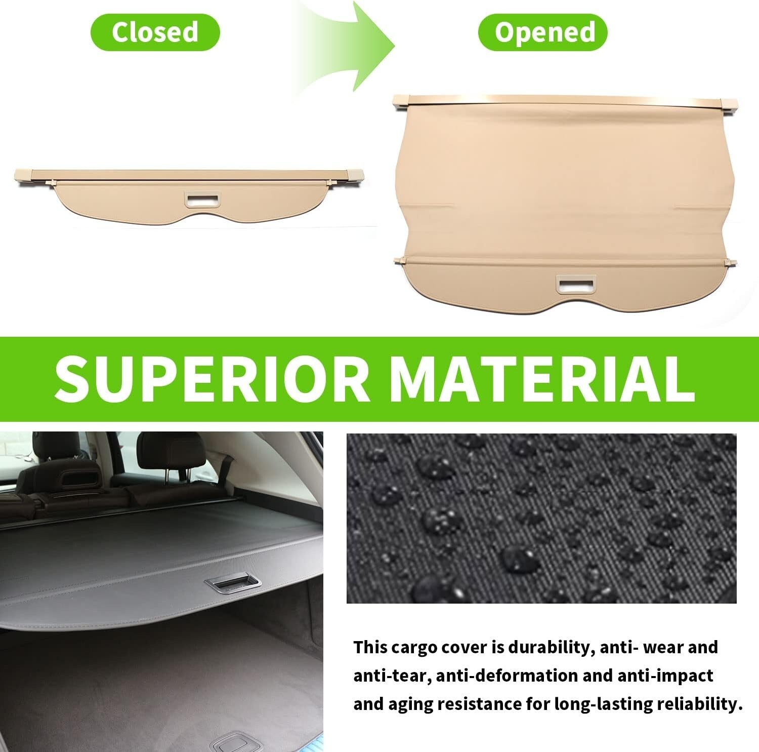 Cargo Cover for Jeep Grand Cherokee Accessories 20192023 Rear Trunk