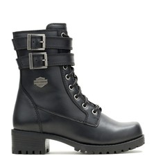 Harley-Davidson Leyton DBL 7.25" D84838 Womens Black Motorcycle Boots