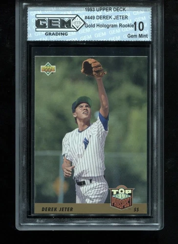 Derek Jeter RC 1993 Upper Deck Gold Hologram #449 Yankees Rookie GEM MINT 10