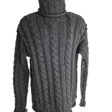 Dolce & Gabbana Wool Cable Knit Heavy Thick Turtleneck Sweater 50 M / L Italy