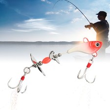 (red)Sequin Luminous Simulation Artificial Fishing Lure Bait With Feather BA