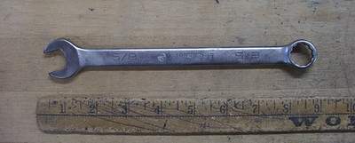 Vintage Wright 1120 Combination Open & 12 Pt. Box End Wrench,5/8'' X 8-1/2'',VGC