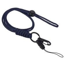 Neck Lanyard w Hook Badge Lanyards Adjustable Strap Keychain Dark Blue