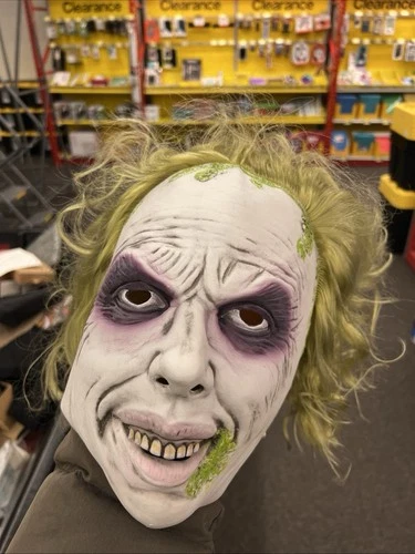 Beetlejuice Overhead Mask Adult Betelgeuse Costume NEW