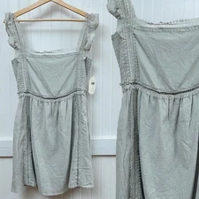 Altar'd State Coquette Eyelet Lace Smocked Cottagecore Mini Dress Women's L