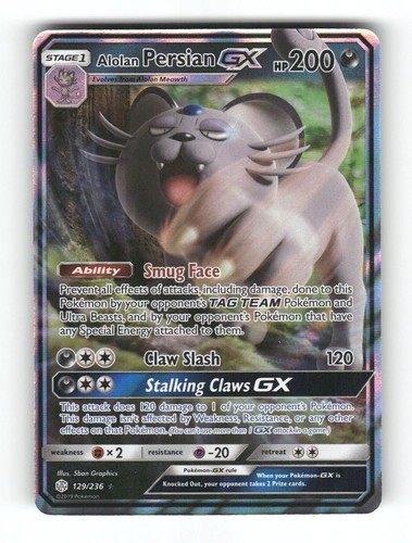 Alolan Persian GX 129/236 Cosmic Eclipse