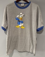 Vintage Disney Store Donald Duck Ringer Graphic Shirt XL