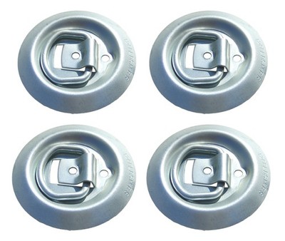 Pit Posse Cargo Recessed Flush Pan D Ring 4 Anchor for Tie Down Strap Four Pack