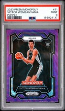2023 Panini Prizm Monopoly #81 Victor Wembanyama Purple Rookie PSA 9 Mint 🔥📈