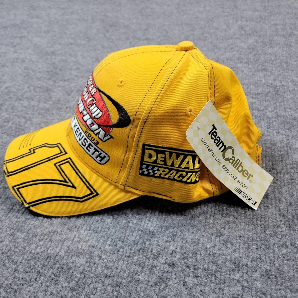 Matt Kenseth 帽子带背面均码黄色 NASCAR 赛车冠军 2003 男式 — 第 2/4 张图片