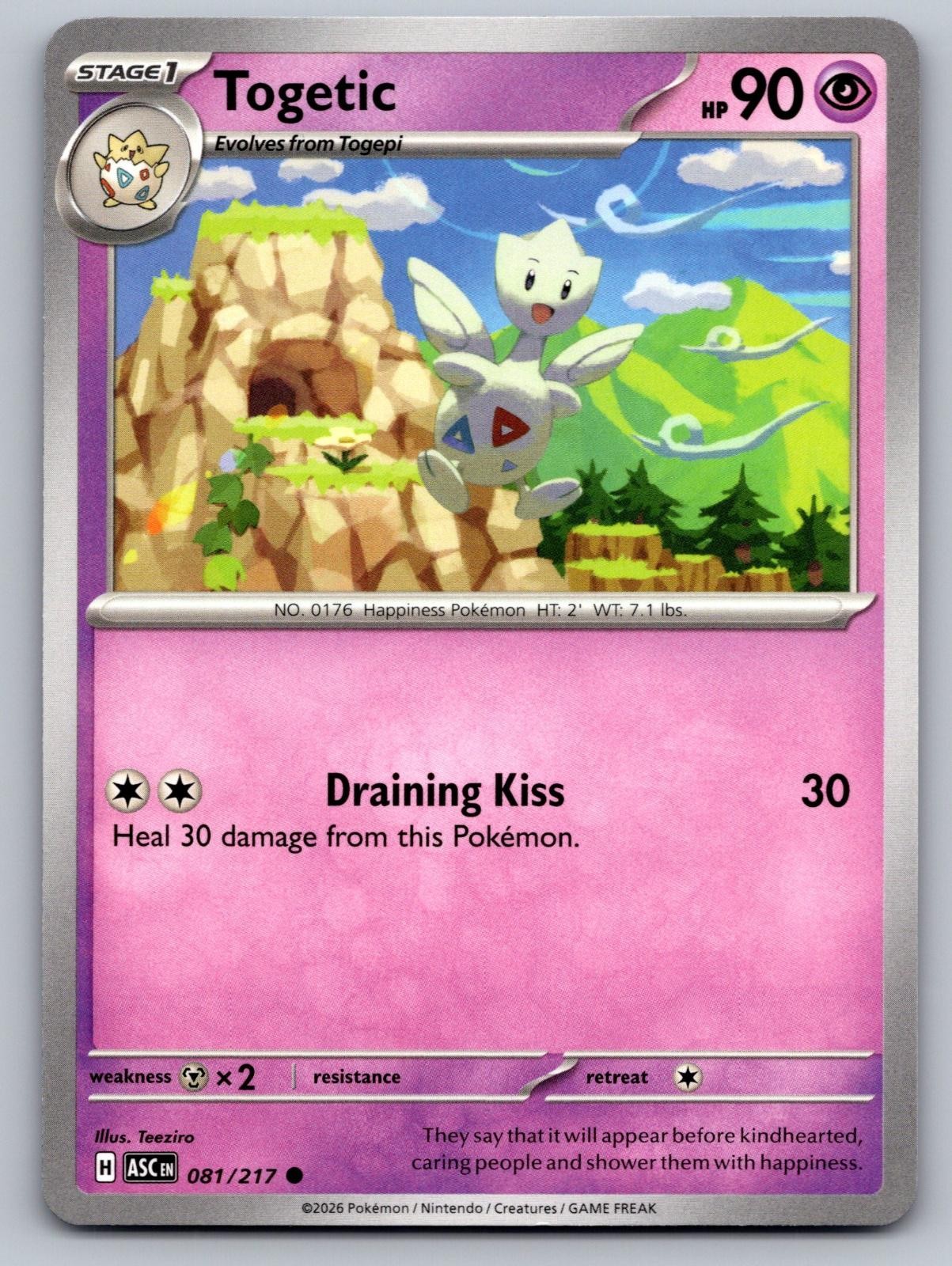 Togetic 081/217 Common Ascended Heroes Pokemon Near Mint