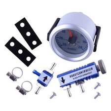 0-30PSI Manual Turbo Boost Controller Kit Blue with 2" 52mm Boost Gauge xg