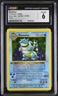 CGC 6 Blastoise 2/102 Base Set 1st Edition Shadowless Holo Pokemon Card