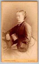 Antique CDV Circa 1870s Ralston & Sons Lady In Dress Glasgow