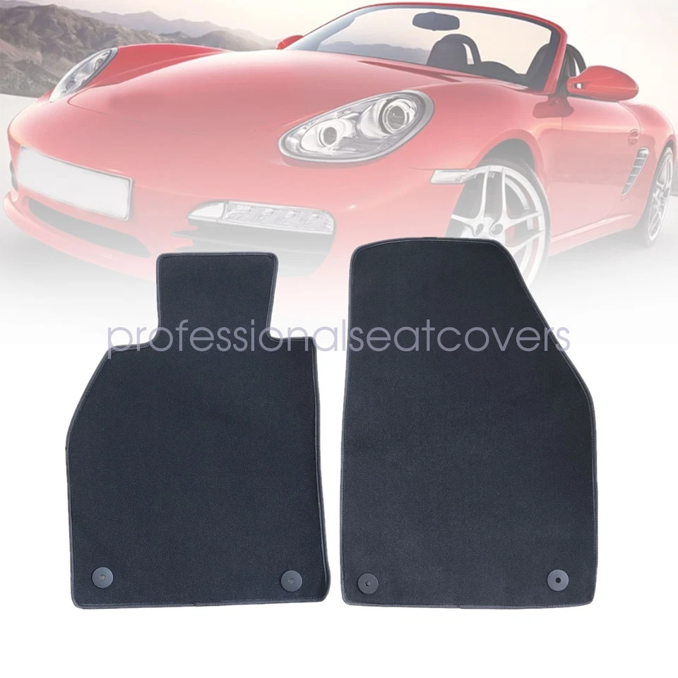 Alfombrillas delanteras y traseras alfombras impermeables terciopelo negro para 05-12 Porsche Boxster Foto 2 de 4