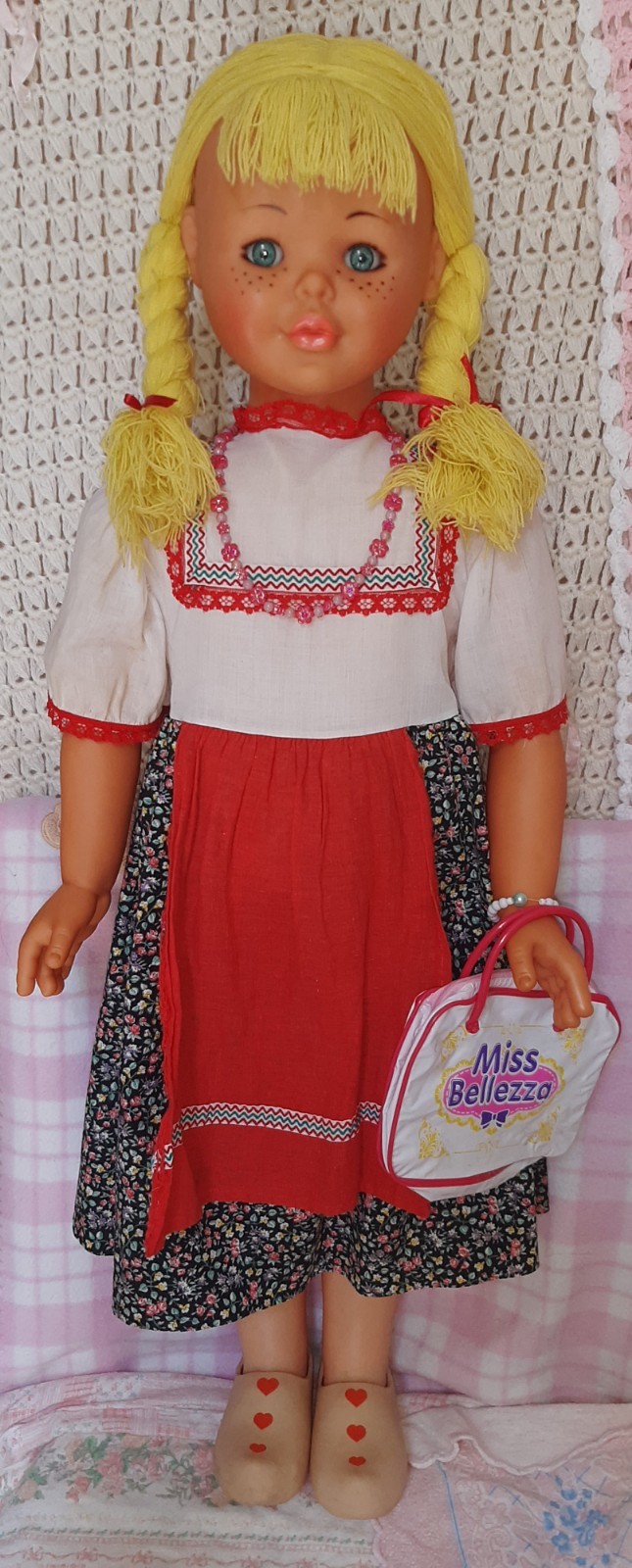 BAMBOLA GIGANTE FURGA SHEILA OLANDESINA VINTAGE DOLL ANNI 70/80 RARA REAL SIZE