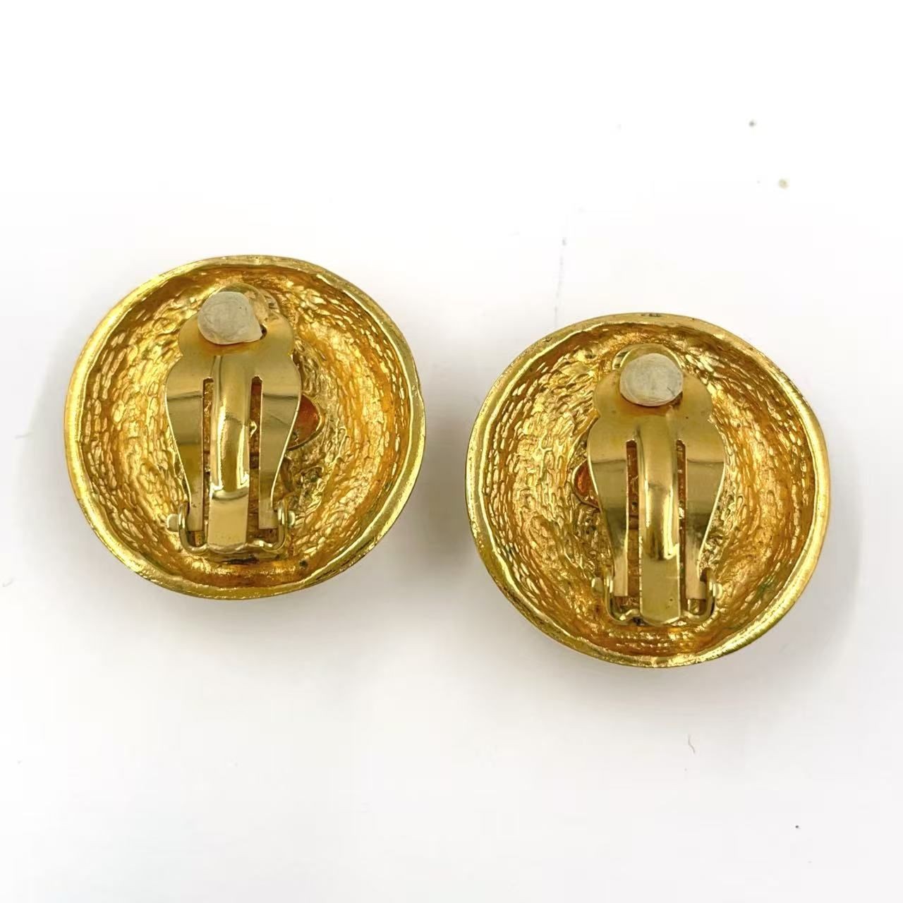 Auth CHANEL Earrings Matelasse Metal & Faux Pearl Off-White Gold Women thumbnail 6