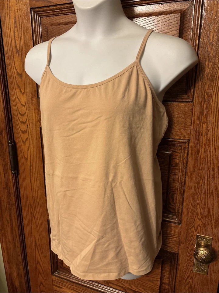 Camiseta sin mangas de algodón tostado Lane Bryant 2X para mujer correas ajustables cami talla grande 18/20 Foto 2 de 3