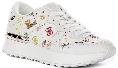 Guess Vinsa Logo Running Schnürschuh Damen Sneaker In Weiß UK 5   10