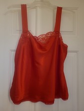 Vintage Wondermaid Short Red Lace-Trimmed Camisole Top Size 42 - Read Below