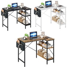 L Shaped Gaming Desk Reversible Corner Computer Desk with Storage Bag Shelves