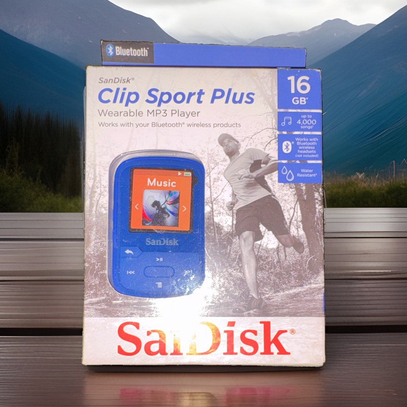 NEW SanDisk Clip Sport Plus BLUE Bluetooth 16GB MP3 Player SDMX28 RARE⚠️SEALED