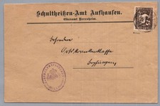 Marque de service du Wurtemberg MiNr. 145 - Aufhausen à Bopfingen 1920