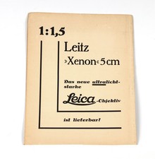 LEICA VINTAGE ADVERTISING for the new XENON 5cm 1.5 Lens - German Photo Magazine