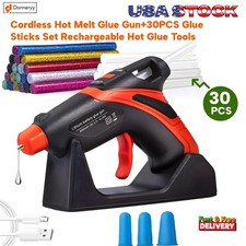 Rechargeable Cordless Fast Preheating Glue Gun Kit with 30PCS Glitter Sticks 0.59 per gallon
