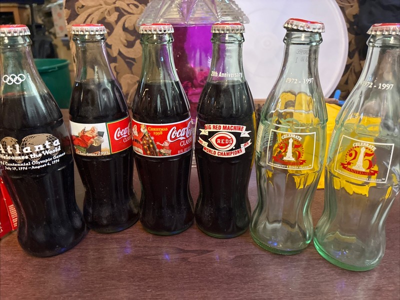 6 coca cola Bottles 4 Full