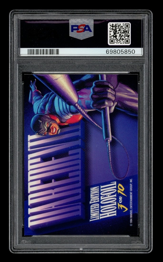 1994 Marvel Masterpieces Holofoil-Bronze: #  3 Daredevil PSA 9 MINT view 2