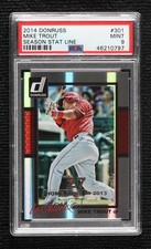 2014 Panini Donruss Silver Season Stat Line 20/27 Mike Trout #301 PSA 9 MINT gp1