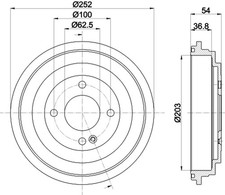 2x Bremstrommel HELLA PAGID 8DT 355 303-301 für HYUNDAI i20 2 GB IB ACCENT 4 RB