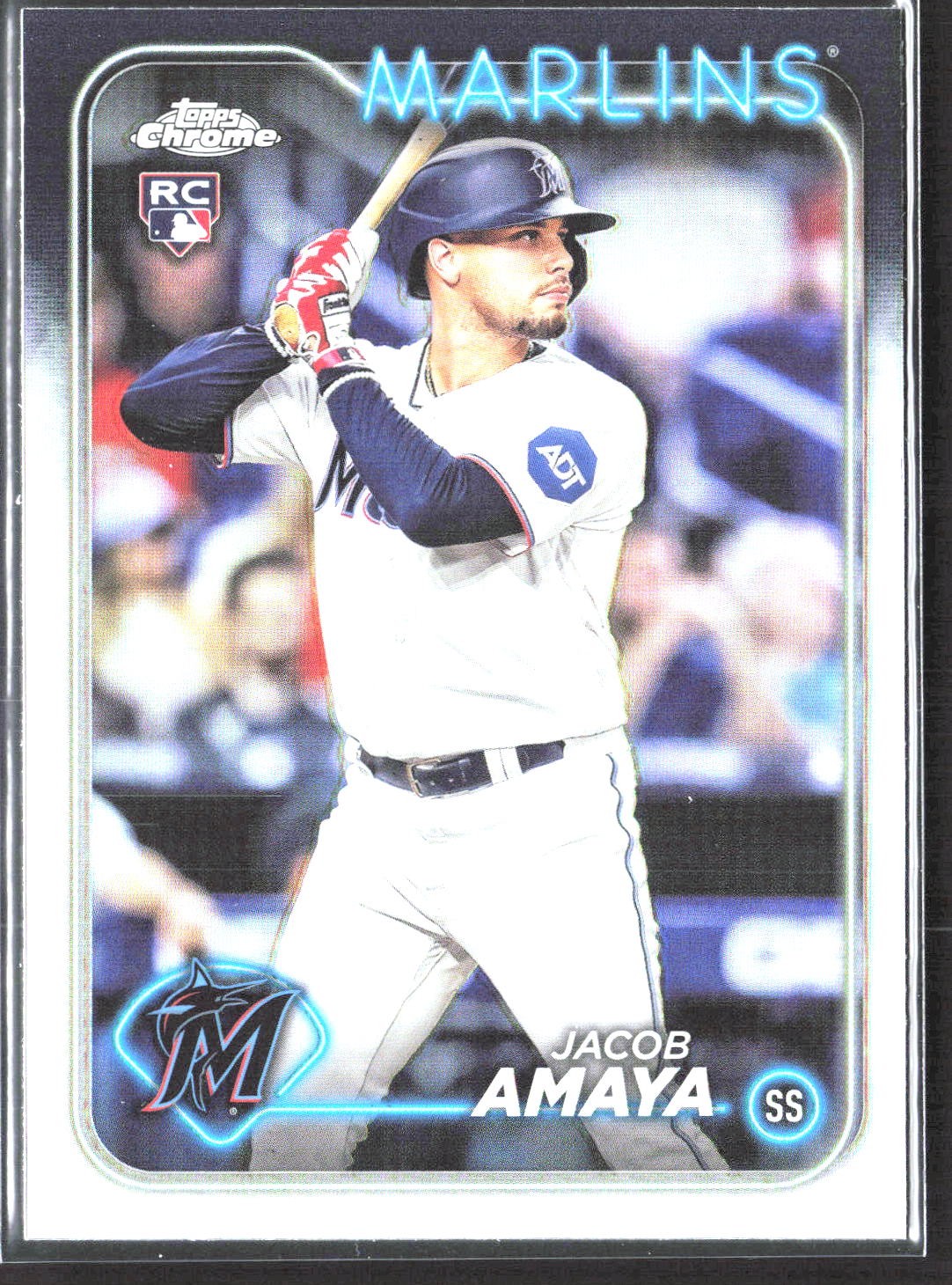 2024 Topps Chrome Jacob Amaya #92 Refractor Rookie Miami Marlins