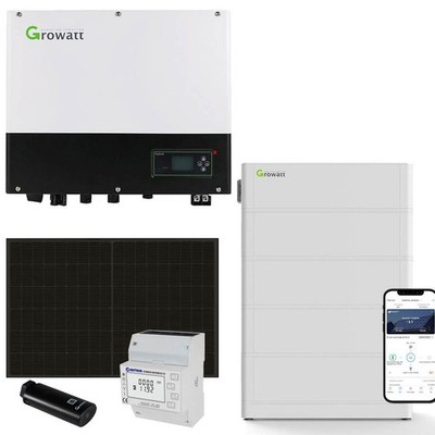 Growatt 4kWp 0% MwSt §12 III UstG PV Komplettanlage Glas Glas 12,8kWh Speicher