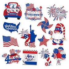 13Piece Patriotic Refrigerator Magnets Independence Day July 4th Gnomes USA