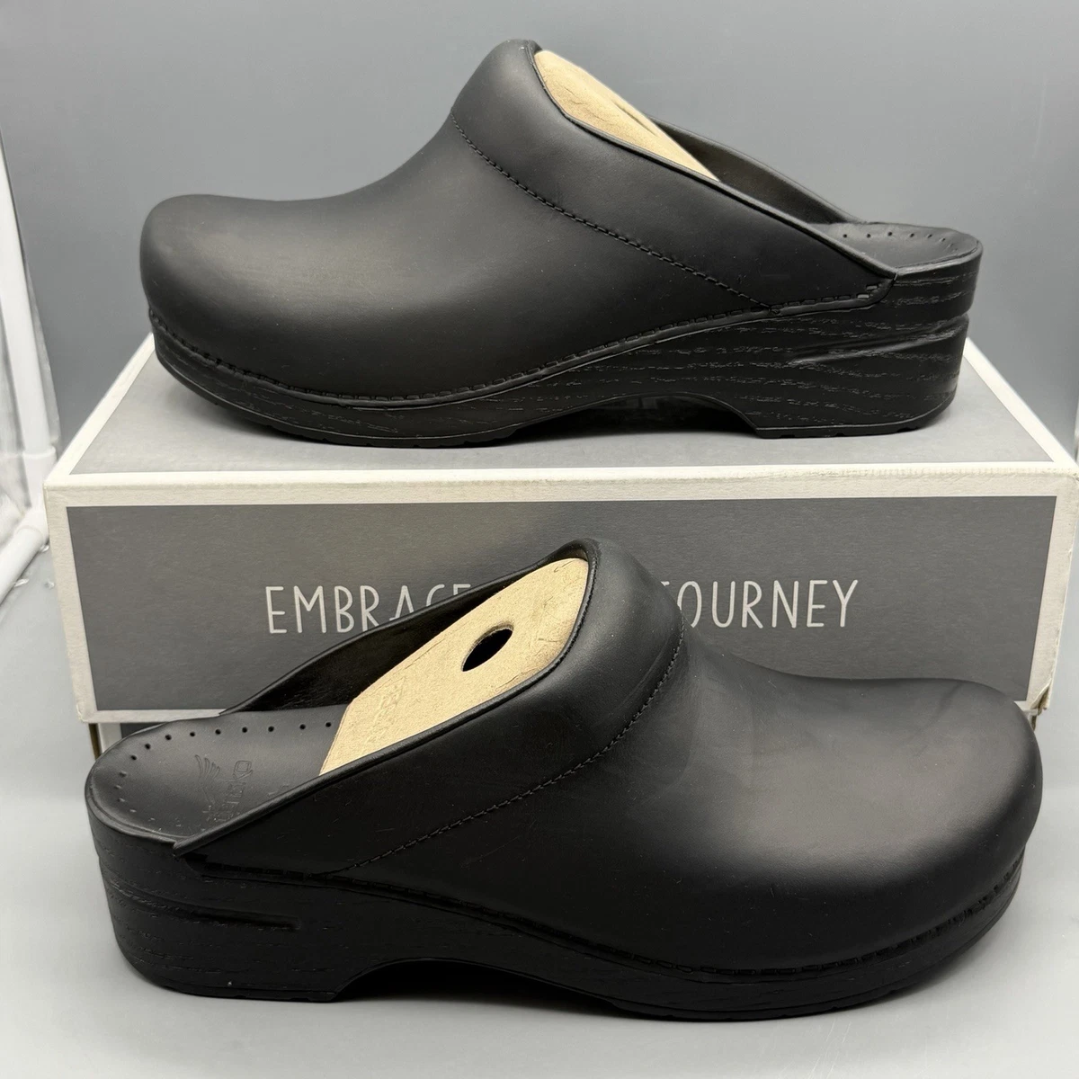 DANSKO Karl Men’s EU 45 US 11.5 - 12 Open Back Clog Oiled Black Leather NWB! Amazon.com | Dansko Men main image 3