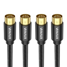 2 PCS MIDI Cable Male to Male 5Pin DIN Compatible with Keyboard Black 6 FT
