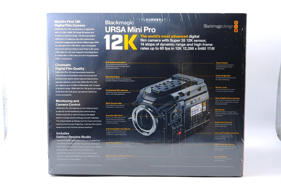 Unused in Box Blackmagic Design URSA Mini Pro 12K Digital Cinema Camera Body - Image 4 of 4