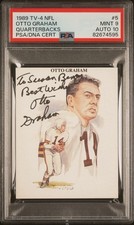 POP 1-Otto Graham HOF Signed 1989 TV-4 NFL Quaterbacks 5 PSA 9 DNA AUTO 10