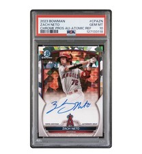 2023 BOWMAN CHROME AUTO ATOMIC REFRACTOR ZACH NETO /100 PSA 10 