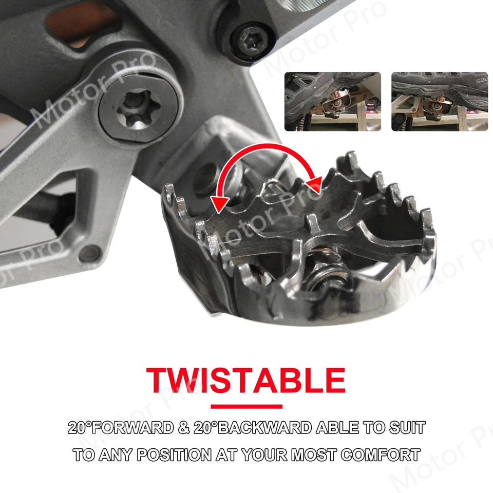 Pedales estriberas delanteras para BMW R1200GS 2005-2012 F650GS 2000-2012 Foto 3 de 4