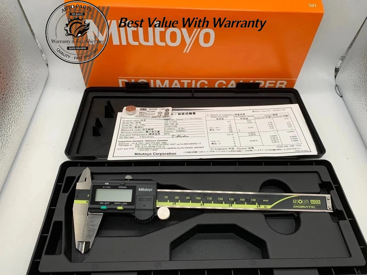 US New 500-196-30 Mitutoyo Digital Caliper | 0-6" (150mm) | Absolute Encoder