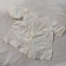 True vintage antique 1930's 30's baby toddler girls white embroidered dress