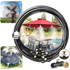 Effortless Outdoor Cooling: 33ft Misting System with Durable Brass Nozzles