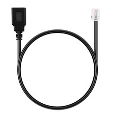 RJ9 Male to USB Female Cable, 11.8in/30cm 4P4C to USB Phone Jack Adapter for ...