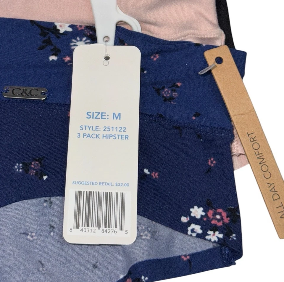 C & C California 3-Pack Hipster SOFT Underwear Panty Polyamide Blend Size M - Image 2 of 4