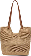 Crochet Beach Bag for Women - Summer Mesh Beach Tote Bag Boho Woven Purse Should