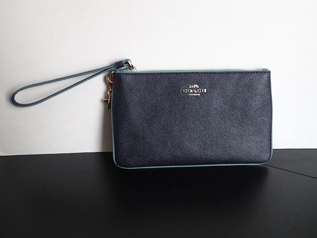 NWT Coach Wallet Wristlet Charm Blue Two Tone 8