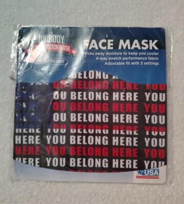 NEW Unibody-you belong here-Soft Stretch Mask One Size Adult Face Mask